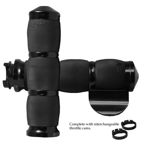 AVON AIR CUSHIONED GRIPS W/THROTTLE BOSS BLACK MT-AIR-90-AN-B