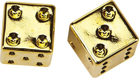 HARDDRIVE VALVE STEM CAPS GOLD DICE W99-6217G(2)