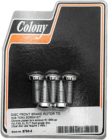 COLONY MACHINE BRAKE ROTOR HARDWARE FRONT TORX SCREW KIT 8793-5