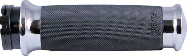 AVON CUSTOM CONTOUR GRIPS W/F-B-W THROTTLE CHROME CC-85-CH-FLY