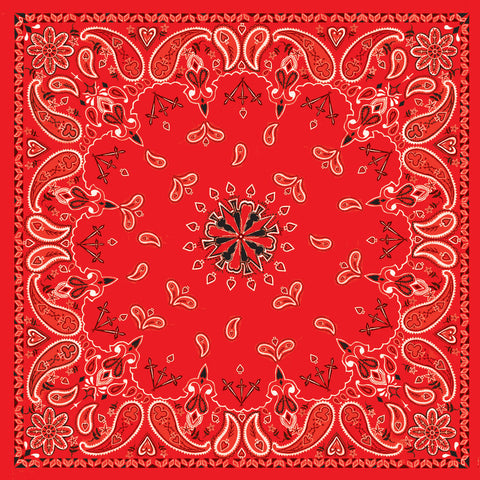 ZAN BANDANNA RED PAISLEY B003