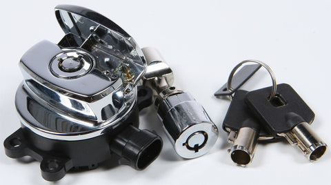 HARDDRIVE IGN SWITCH FX/FLST W/FORK LOCK W/FORK LOCK CHROME 27-042