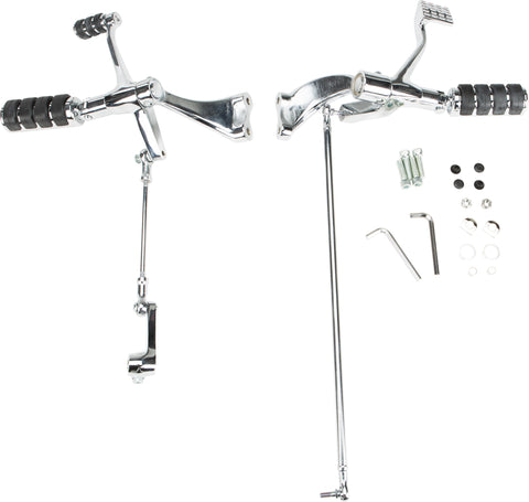 HARDDRIVE FORWARD CONTROL KIT XL 04-13 CHR W/RUBBER BAND PEGS 35-0215CK