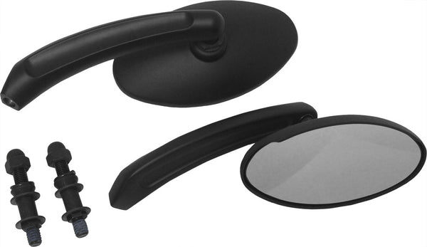 HARDDRIVE MIRRORS BLACK OVAL BLACK 18-243