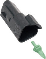 NAMZ CUSTOM CYCLE PRODUCTS 3-WIRE BLACK DEUTSCH RCPTCL & WDGLCK HD# 72103-94BK DR-3B