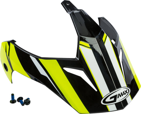 GMAX VISOR W/SCREWS VERTICAL GM-11 BLACK/HI-VIS YELLOW G011084