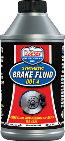 LUCAS SYNTHETIC BRAKE FLUID DOT 4 12OZ 10827