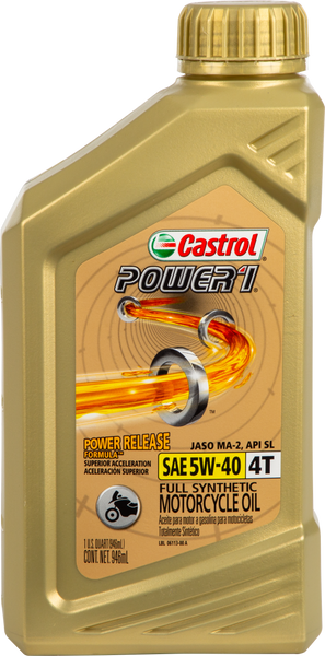 CASTROL POWER 1 4T SYNTHETIC 5W40 1QT 15D29D