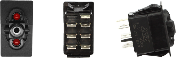 XTC POWER PRODUCTS DASH SWITCH BODY DUAL ACC RED/RED SW23-RR000000