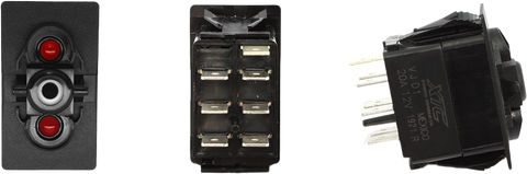 XTC POWER PRODUCTS DASH SWITCH BODY DUAL ACC RED/RED SW23-RR000000