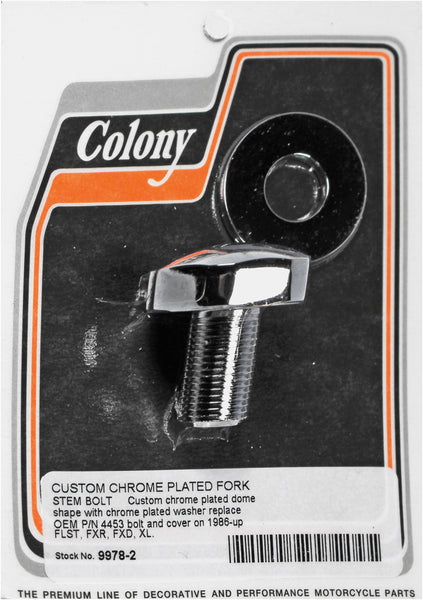 COLONY MACHINE CHROME FORK STEM BOLT FLST FXR FXD XL 86-UP 9978-2