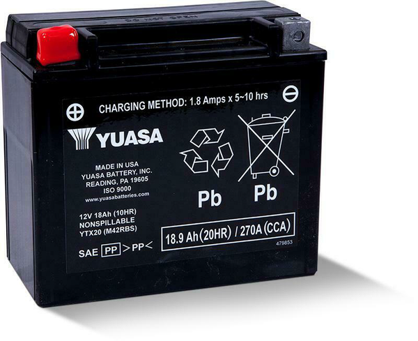 YUASA BATTERY YTX20 SEALED FACTORY ACTIVATED YUAM42RBS