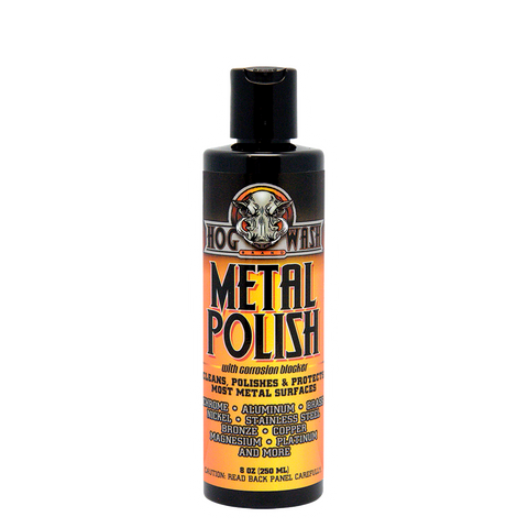 HOG WASH METAL POLISH W/CORROSION BLOCKER 8OZ HW0478