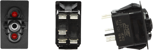 XTC POWER PRODUCTS DASH SWITCH BODY SINGLE ACC RED/RED SW11-RR000000