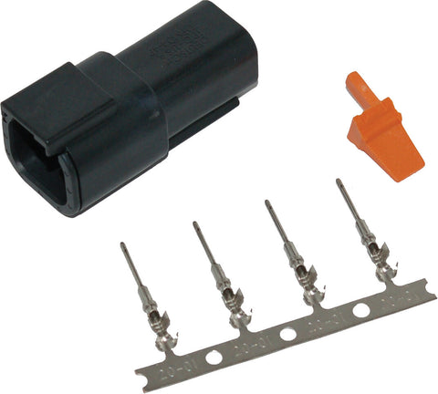 NAMZ CUSTOM CYCLE PRODUCTS DEUTSCH DTM 4-PIN BLK RECEPTCL W/4 TRMNLS/WDGLCK HD74104-98BK MDR-4B