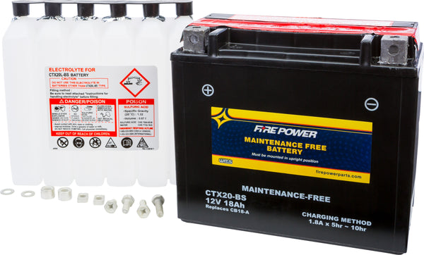 FIRE POWER BATTERY CTX20-BS MAINTENANCE FREE CTX20-BS