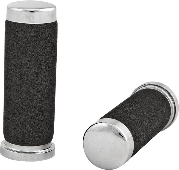 HARDDRIVE GRIPS FOAM CHROME FITS 73-UP 17-0503