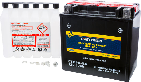 FIRE POWER BATTERY CTX14L-BS MAINTENANCE FREE CTX14L-BS