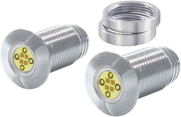 BAGGERNATION LIGHTNING BOLTZ WHTE/AMBER LED CHROME BOLTS-DTR-C