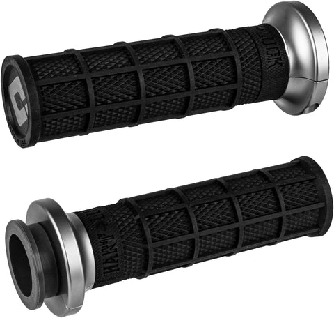 ODI LOCK ON WAFFLE STYLE GRIPS BLK/GRAPHITE FOR CABLE THRTTLE V31HCW-BH-H