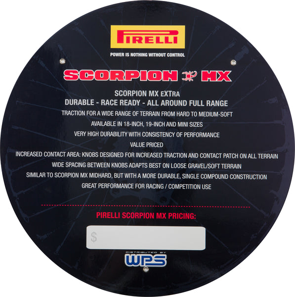 PIRELLI TIRE INSERT DISPLAY SIGN SCORPION EXTRA PIRELLI SC XTRA SIGN