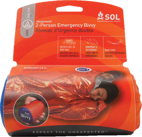 AMK SOL 2-PERSON EMERGENCY BIVVY WITH EMERGENCY WHISTLE 0140-1144
