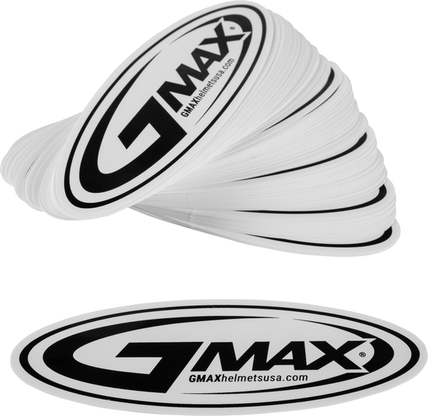 STICKER GMAX HELMETS LOGO BLACK/WHITE 5