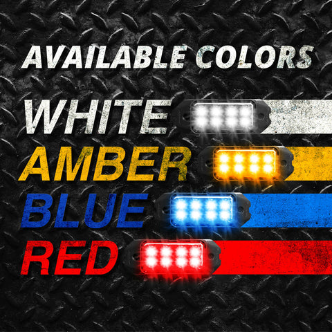 XK GLOW STROBE POD LIGHTS TRAFFIC RED/BLUE 4PC XK052001-4RB