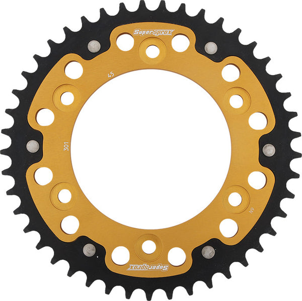 SUPERSPROX REAR STEALTH SPROCKET ALU/STL 45T-520 GLD HON RST-301-45-GLD