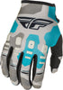 FLY RACING YOUTH KINETIC K221 GLOVES GREY/BLUE SZ 05 374-51605