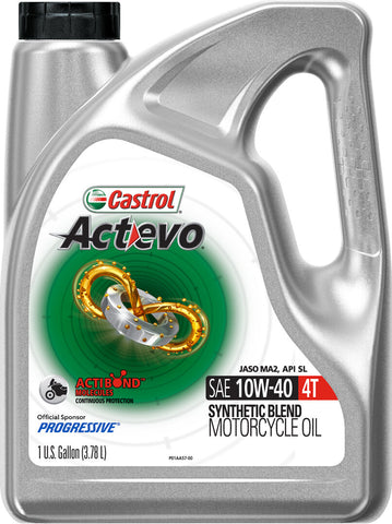 CASTROL ACT>EVO 4T SYNTHETIC BLEND 10W40 1 GAL 15D7D4