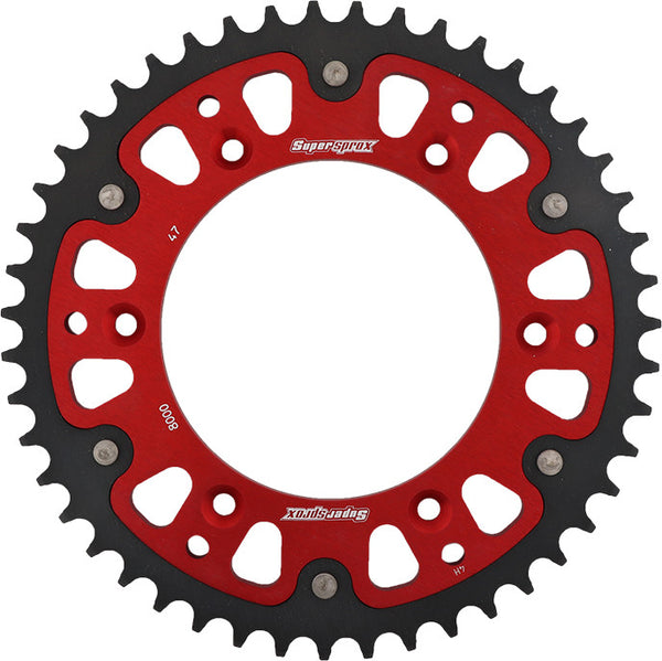 SUPERSPROX REAR STEALTH SPROCKET ALU/STL 47T-520 RED BETA RST-8000-47-RED