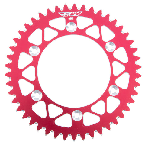 FLY RACING REAR SPROCKET ALUMINUM 46T-520 RED HON 225-46 RED