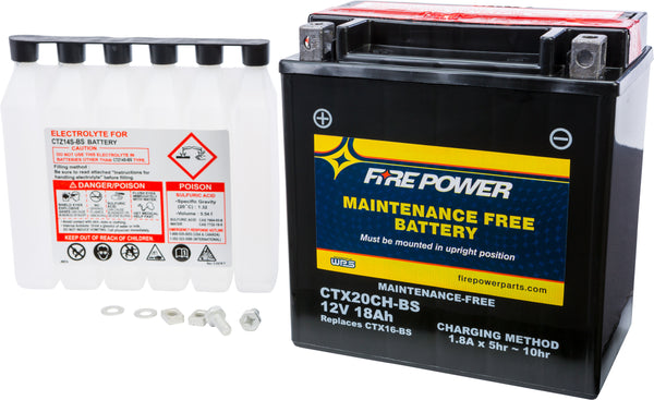 FIRE POWER BATTERY CTX20CH-BS MAINTENANCE FREE CTX20CH-BS