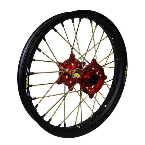 PRO-WHEEL WHEEL REAR 2.15X18 RED HUB GLD RIM/BLK SPOKE/GLD NIPPLE 24-1387424