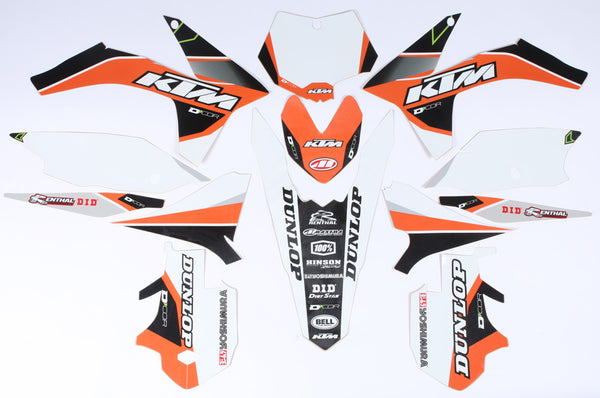 D-COR KTM RACELINE GRAPHICS COMPLETE KIT WHITE 20-30-200