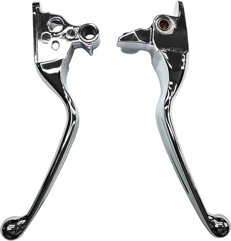 HARDDRIVE SMOOTH LEVER SET CHROME TOURING 08-13 W/CABLE CLUTCH 053814