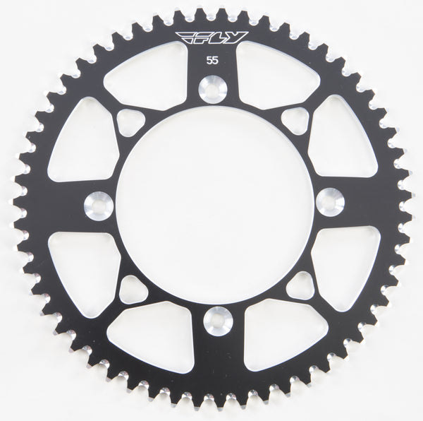 FLY RACING REAR SPROCKET ALUMINUM 55T-420 BLK HON 201-55 BLK