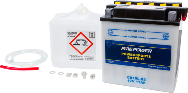 FIRE POWER BATTERY W/ACID CB10L-B2 12V HEAVY DUTY CB10L-B2