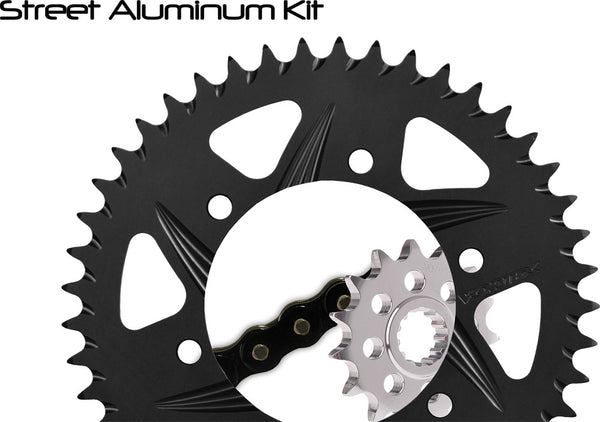 VORTEX SPROCKET/CHAIN KIT STL/ALU 16/43T BLK RX3 520-114L BLK CK5267