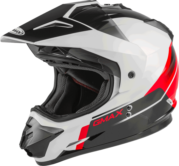 GMAX GM-11 DUAL-SPORT SCUD HELMET HELMET BLACK/WHITE/RED MD G1113355