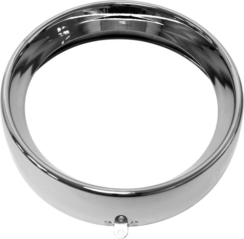HARDDRIVE FRENCHED HEADLIGHT TRIM RING CHROME 7 TAB STYLE 38-048