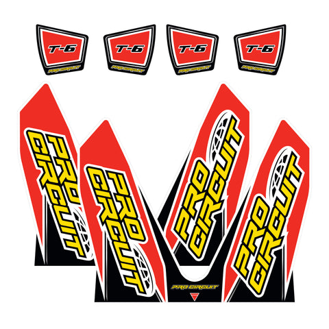 PRO CIRCUIT T-6 WRAP/END CAP DECALS CRF REPLACEMENT MUFFLER STICKERS DC14T6-CRF