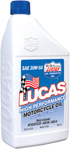 LUCAS HIGH PERFORMANCE OIL 20W-50 QT 10700