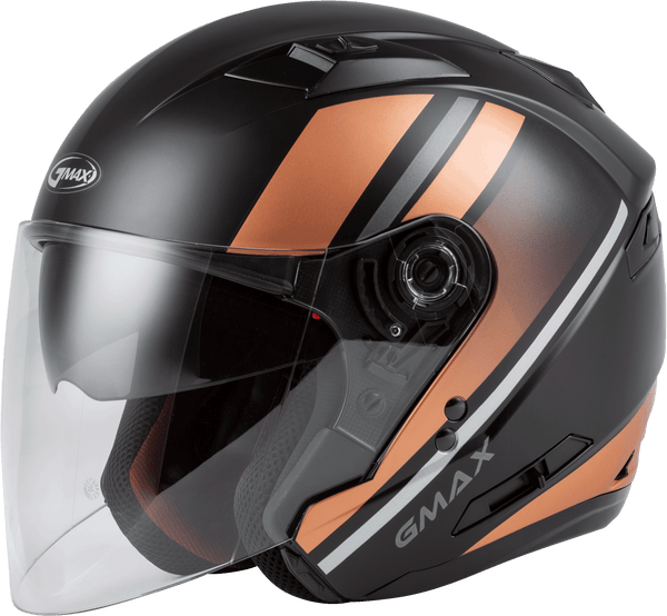 GMAX OF-77 OPEN-FACE REFORM HELMET MATTE BLACK/COPPER/SILVER SM O1776384