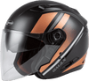 GMAX OF-77 OPEN-FACE REFORM HELMET MATTE BLACK/COPPER/SILVER SM O1776384