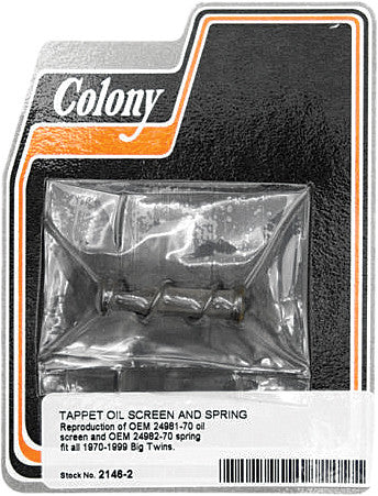 COLONY MACHINE TAPPET OIL SCREEN/SPRING BIG TWIN 70-99 2146-2