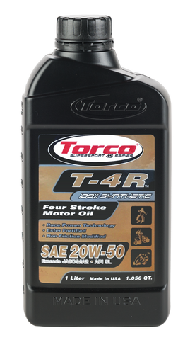 TORCO T-4R 4-STROKE SYNTHETIC BLEND MOTOR OIL 20W-50 LITER T672055CE