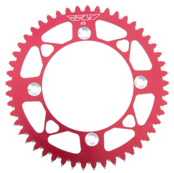 FLY RACING REAR SPROCKET ALUMINUM 49T-420 RED HON 201-49 RED