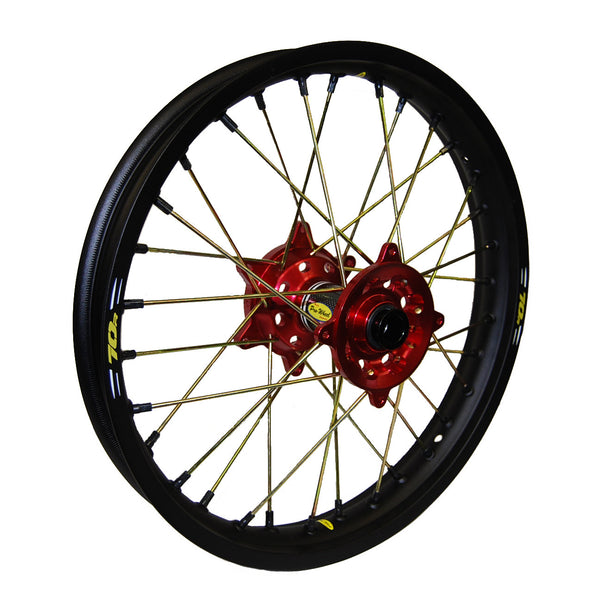 PRO-WHEEL WHEEL REAR 1.85X19 RED HUB GLD RIM/GLD SPOKE/BLK NIPPLE 24-1317442